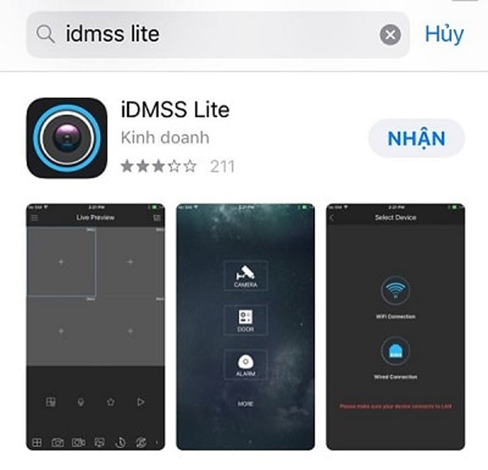Phần mềm iDMSS Lite xem camera an ninh qua mạng wifi