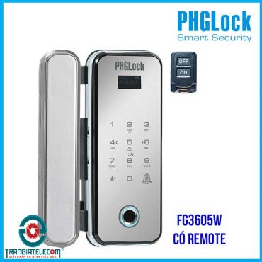 Khóa cửa vân tay cho cửa kính PHGLOCK FG3605 (Bạc) có Remote