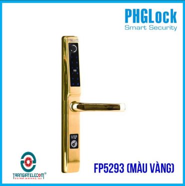 Khóa cửa vân tay cho cửa nhôm PHGLOCK FP5293 (Vàng)