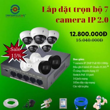 Lắp đặt trọn bộ 7 Camera IP 2.0 DAHUA